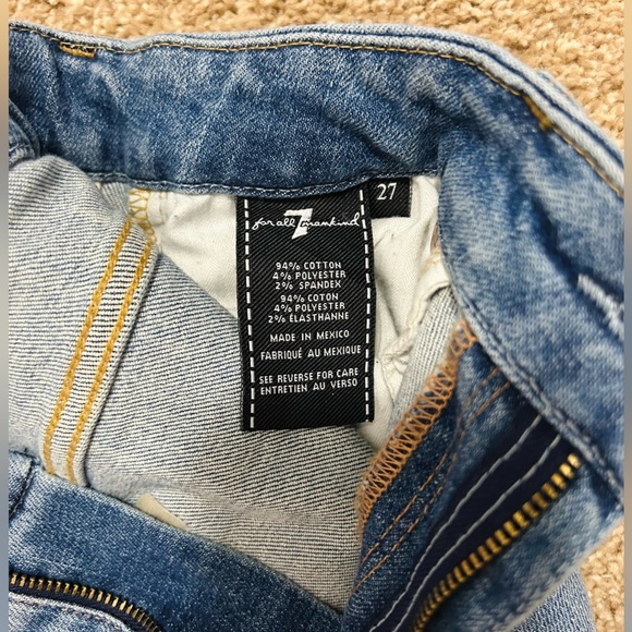 7 For All Mankind Women's High Rise Jeans - Light Blue - Picture 5 of 5